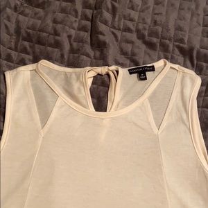 Off white tee with shoulder cutouts
